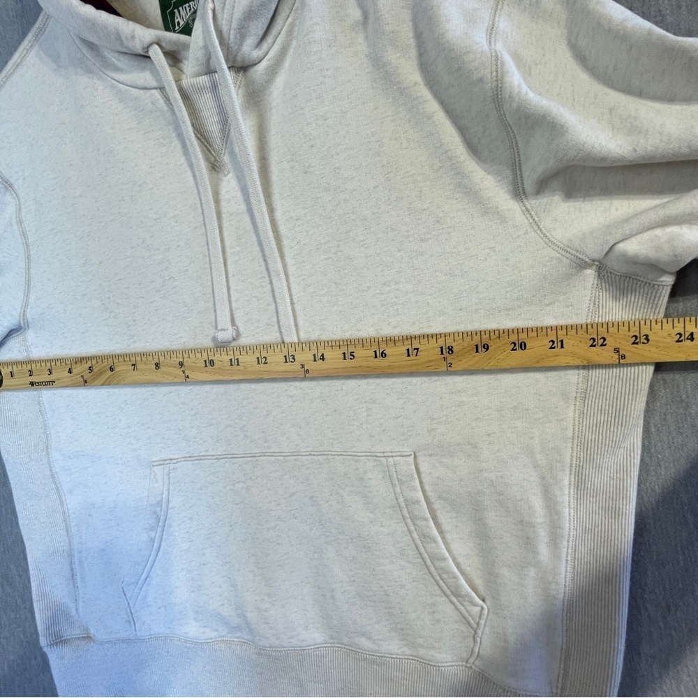 American Eagle Hoodie Unisex Size Medium White Fleeced Lined Pullover - Picture 3 of 11